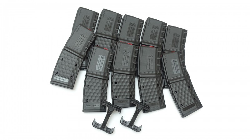 Bundle 10x OA Active MAG 5.56x45mm/.300BLK, 10-Schuss, schwarz + 2 gratis Magazinkoppler
