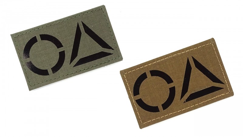 IR Patch mit OA Logo Lasercut mit IR Reflector hinterlegt, 2 Farben